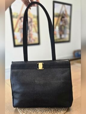 Salvatore Ferragamo Vara Lizard Leather Tote Bag